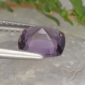 Espinélio Violeta acinzentado claro Natural 1.26ct, Almofada, VVS