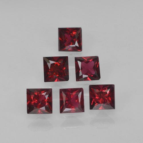 Pedras preciosas de espinélio vermelho natural de 0,88 ct, quadrado, VVS-VS
