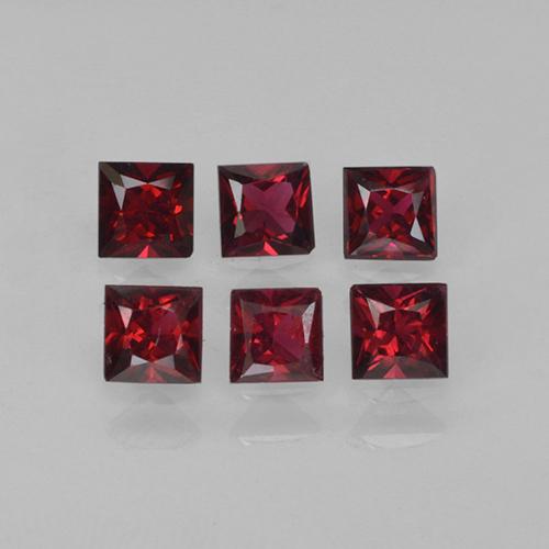 Pedras preciosas de espinélio vermelho natural de 0,88 ct, quadrado, VVS-VS