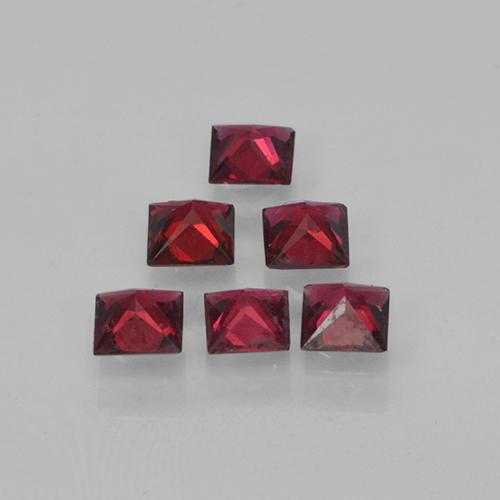 Pedras preciosas de espinélio vermelho natural de 0,88 ct, quadrado, VVS-VS