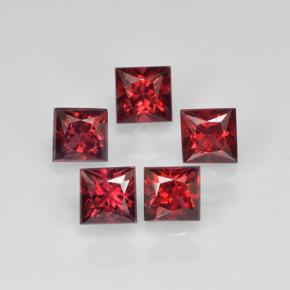 Pedras preciosas de Espinélio Vermelho Sangue Profundo natural de 0.87 ct, Quadrado, VS
