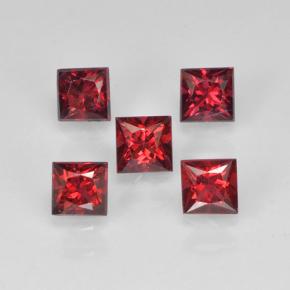 Pedras preciosas de Espinélio Vermelho Sangue Profundo natural de 0.87 ct, Quadrado, VS