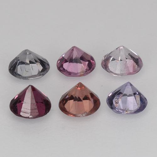 Pedras preciosas de espinélio multicolorido natural de 0,93 ct, corte redondo, VS