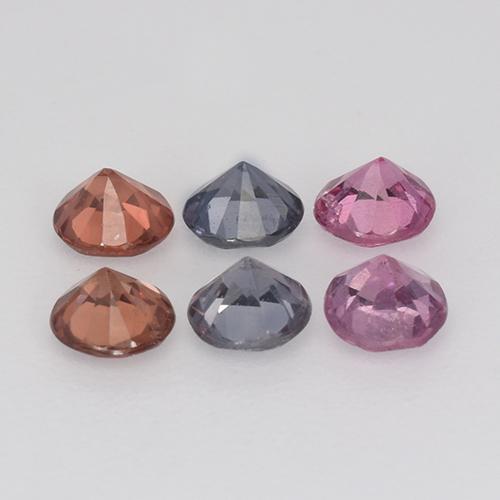 Pedras preciosas de espinélio multicolorido natural de 1,01 ct, corte redondo, VS