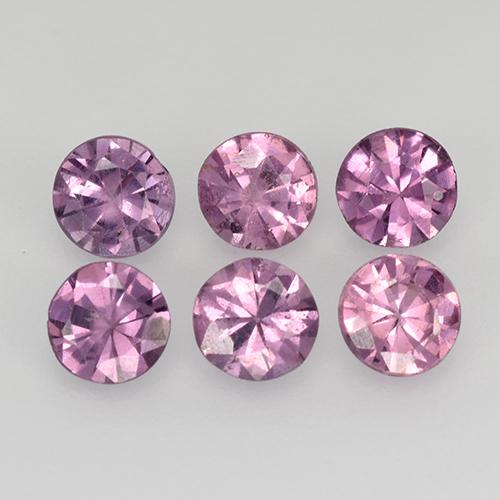 Pedras preciosas de espinélio roxo natural de 1,17 ct, corte redondo, VS
