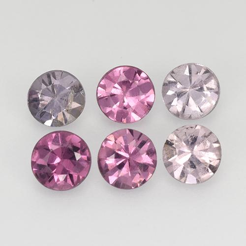 Pedras preciosas de espinélio multicolorido natural de 1,21 ct, corte redondo, VS