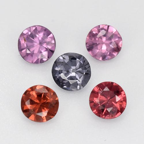 Pedras preciosas de Espinélio Multicolorido natural de 0.81 ct, Corte Redondo, VS