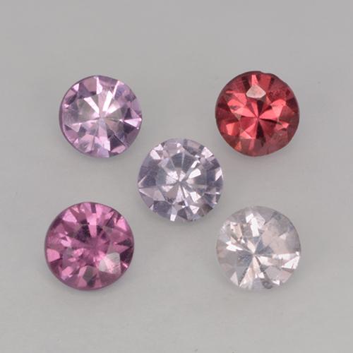 Pedras preciosas de espinélio multicolorido natural de 0,95 ct, corte redondo, VS