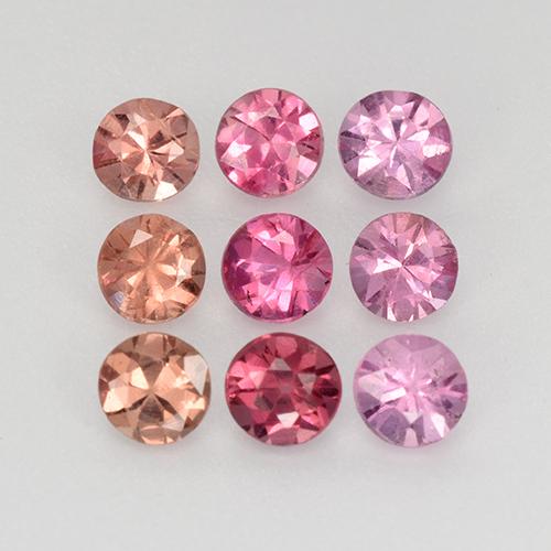 Pedras preciosas de espinélio multicolorido natural de 1,39 ct, corte redondo, VS