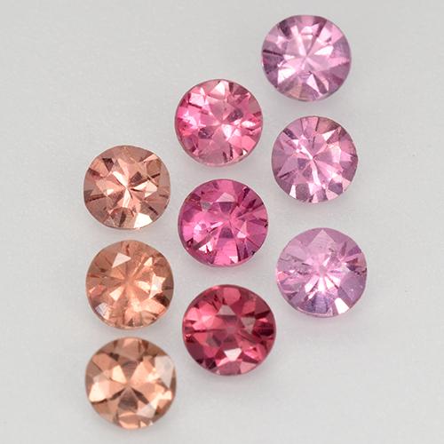 Pedras preciosas de espinélio multicolorido natural de 1,39 ct, corte redondo, VS