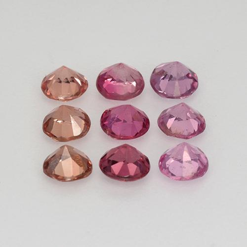 Pedras preciosas de espinélio multicolorido natural de 1,39 ct, corte redondo, VS