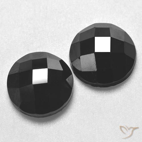 Pedras preciosas de Espinélio Preto natural de 6.96 ct, Redondo, Opaco