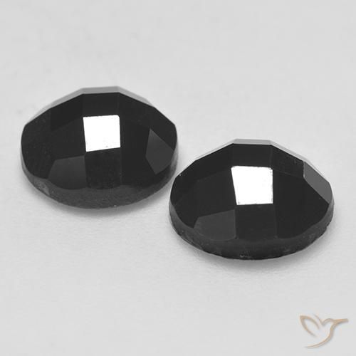Pedras preciosas de Espinélio Preto natural de 6.96 ct, Redondo, Opaco