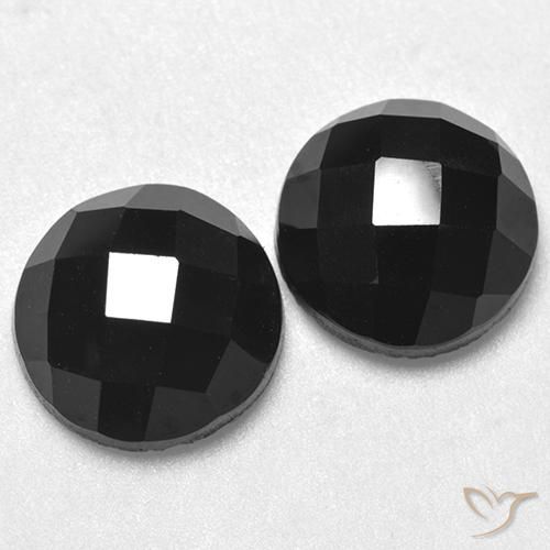 Pedras preciosas de Espinélio Preto natural de 7.32 ct, Redondo, Opaco