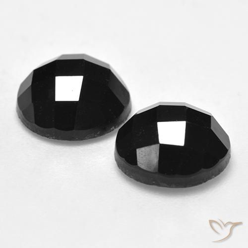 Pedras preciosas de Espinélio Preto natural de 7.32 ct, Redondo, Opaco