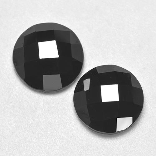 Pedras preciosas de Espinélio Preto natural de 6.42 ct, Corte Redondo, Opaco