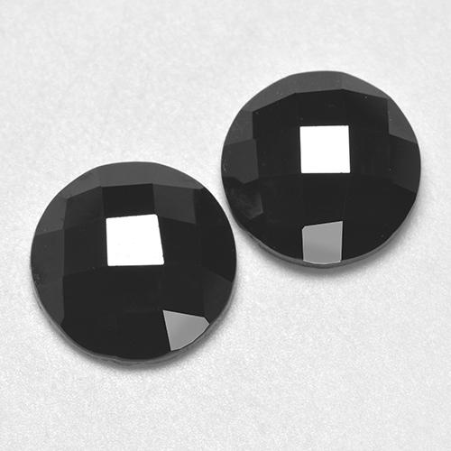 Pedras preciosas de Espinélio Preto natural de 6.42 ct, Corte Redondo, Opaco