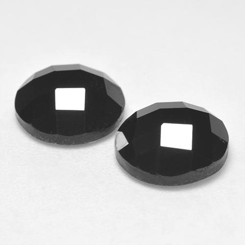 Pedras preciosas de Espinélio Preto natural de 6.42 ct, Corte Redondo, Opaco