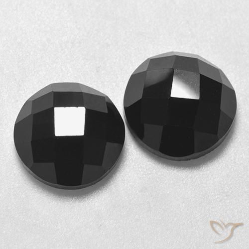 Pedras preciosas de Espinélio Preto natural de 6.82 ct, Redondo, Opaco