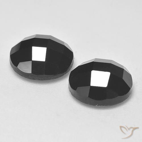 Pedras preciosas de Espinélio Preto natural de 6.82 ct, Redondo, Opaco