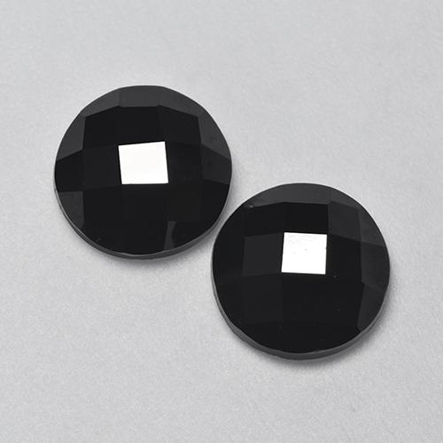 Pedras preciosas de espinélio preto natural de 6,32 ct, corte redondo, opaco