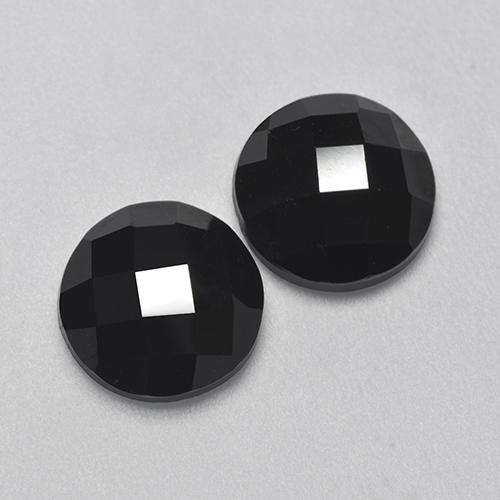 Pedras preciosas de espinélio preto natural de 6,32 ct, corte redondo, opaco