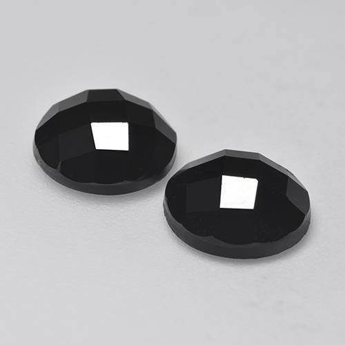 Pedras preciosas de espinélio preto natural de 6,32 ct, corte redondo, opaco