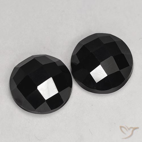 Pedras preciosas de Espinélio Preto natural de 6.89 ct, Redondo, Opaco