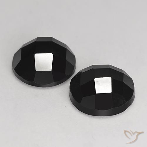 Pedras preciosas de Espinélio Preto natural de 6.89 ct, Redondo, Opaco