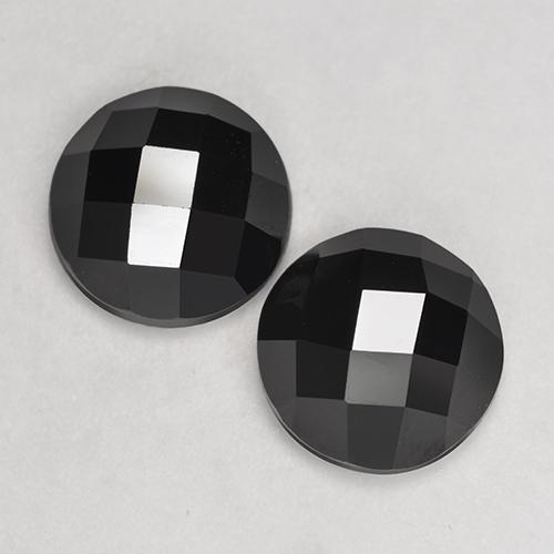Pedras preciosas de espinélio preto natural de 7,46 ct, corte redondo, opaco
