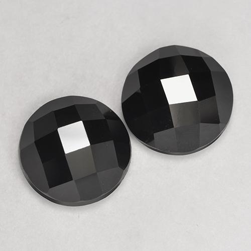 Pedras preciosas de espinélio preto natural de 7,46 ct, corte redondo, opaco