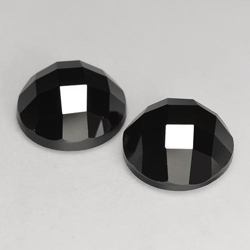Pedras preciosas de espinélio preto natural de 7,46 ct, corte redondo, opaco