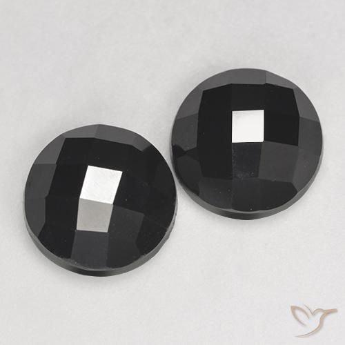 Pedras preciosas de Espinélio Preto natural de 7.04 ct, Redondo, Opaco