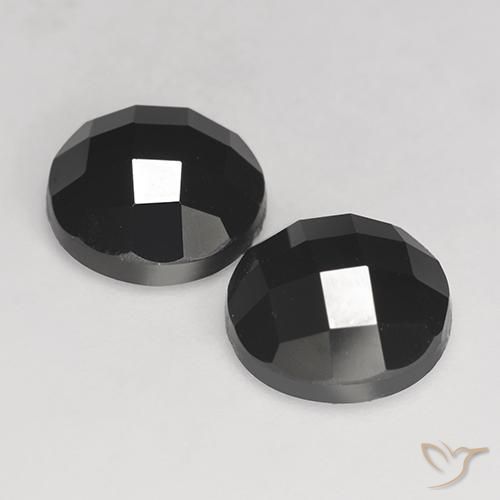 Pedras preciosas de Espinélio Preto natural de 7.04 ct, Redondo, Opaco