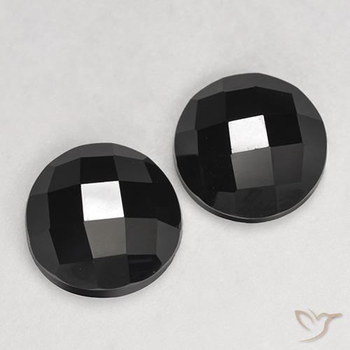 Pedras preciosas de Espinélio Preto natural de 6.82 ct, Redondo, Opaco