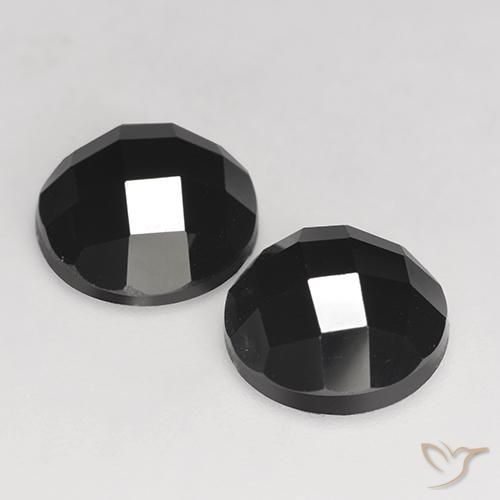 Pedras preciosas de Espinélio Preto natural de 6.82 ct, Redondo, Opaco