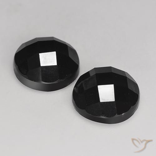 Pedras preciosas de Espinélio Preto natural de 7.26 ct, Redondo, Opaco