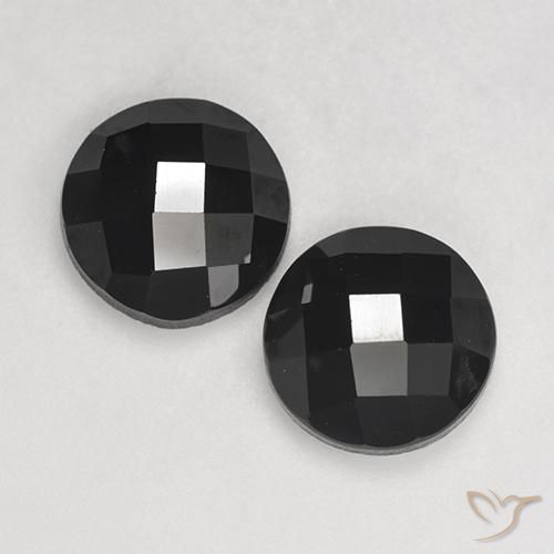 7.37ctw Natural Preto Espinélio, Redondo, Opaco