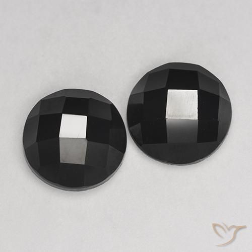 Pedras preciosas de Espinélio Preto natural de 6.52 ct, Redondo, Opaco
