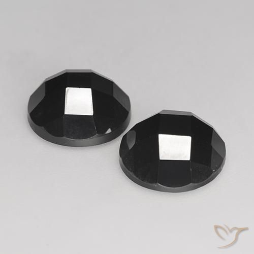 Pedras preciosas de Espinélio Preto natural de 6.52 ct, Redondo, Opaco