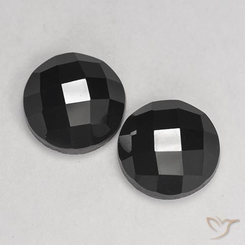 Pedras preciosas de Espinélio Preto natural de 7.55 ct, Redondo, Opaco