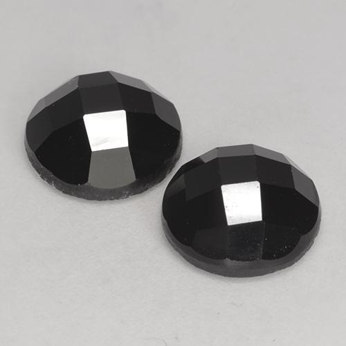 Pedras preciosas de Espinélio Preto natural de 6.94 ct, Corte Redondo, Opaco
