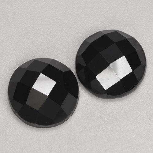Pedras preciosas de Espinélio Preto natural de 6.94 ct, Corte Redondo, Opaco