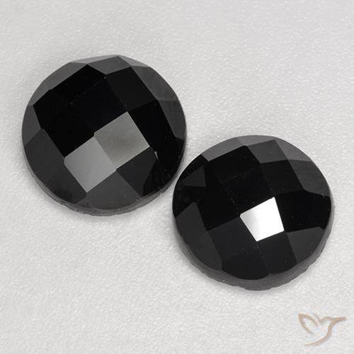 6.89ctw Natural Preto Espinélio, Redondo, Opaco