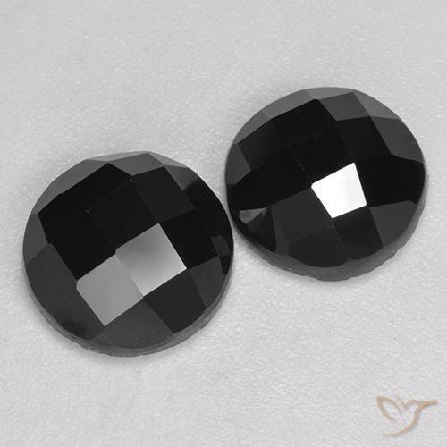 Pedras preciosas de Espinélio Preto natural de 6.89 ct, Redondo, Opaco