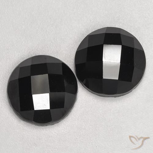 Pedras preciosas de Espinélio Preto natural de 6.77 ct, Redondo, Opaco