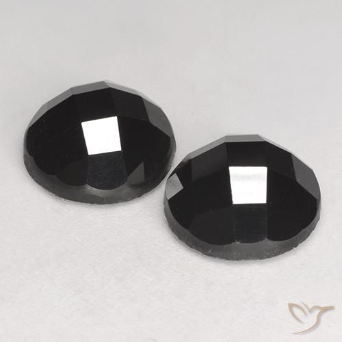Pedras preciosas de Espinélio Preto natural de 6.77 ct, Redondo, Opaco