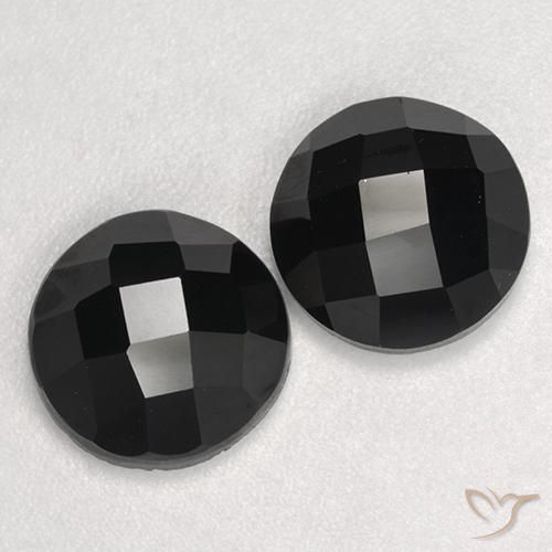 Pedras preciosas de Espinélio Preto natural de 7.45 ct, Redondo, Opaco