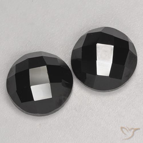 Pedras preciosas de Espinélio Preto natural de 7.84 ct, Redondo, Opaco