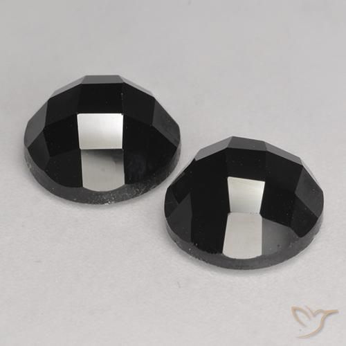 Pedras preciosas de Espinélio Preto natural de 7.84 ct, Redondo, Opaco